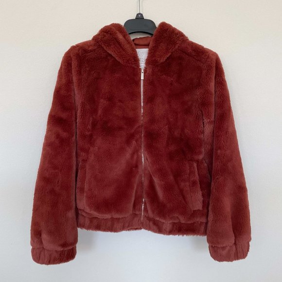 Full Tilt Faux Fur Hooded Bomber Jacket - Picture 2 of 12